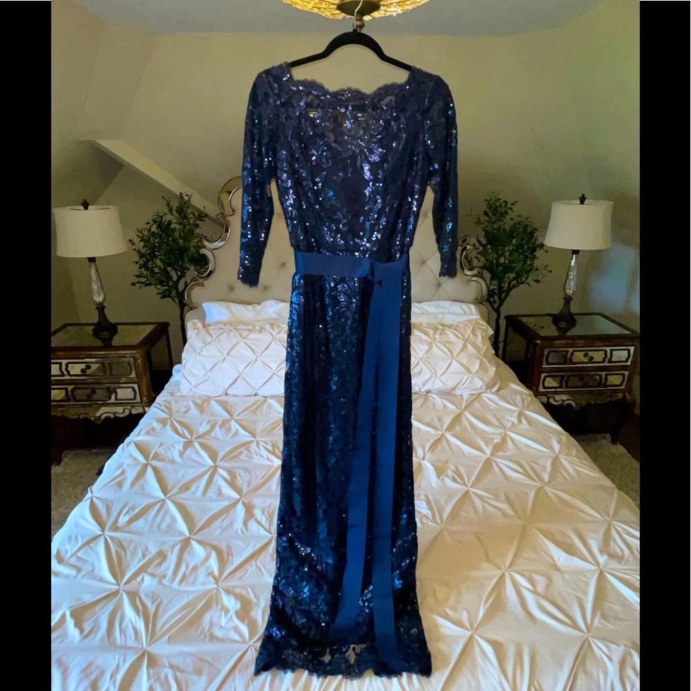Tadashi Shoji Navy Sequin Formal Dress